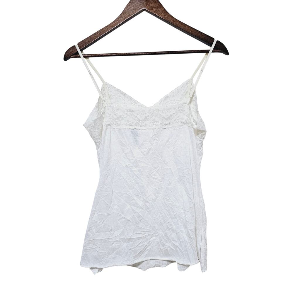 No Boundaries Y2K Babydoll Top Lace Semi Sheer Adjustable Strapes White Size M - Picture 3 of 7